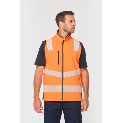 Recycled Safety Softshell jacket with detachable sleeves